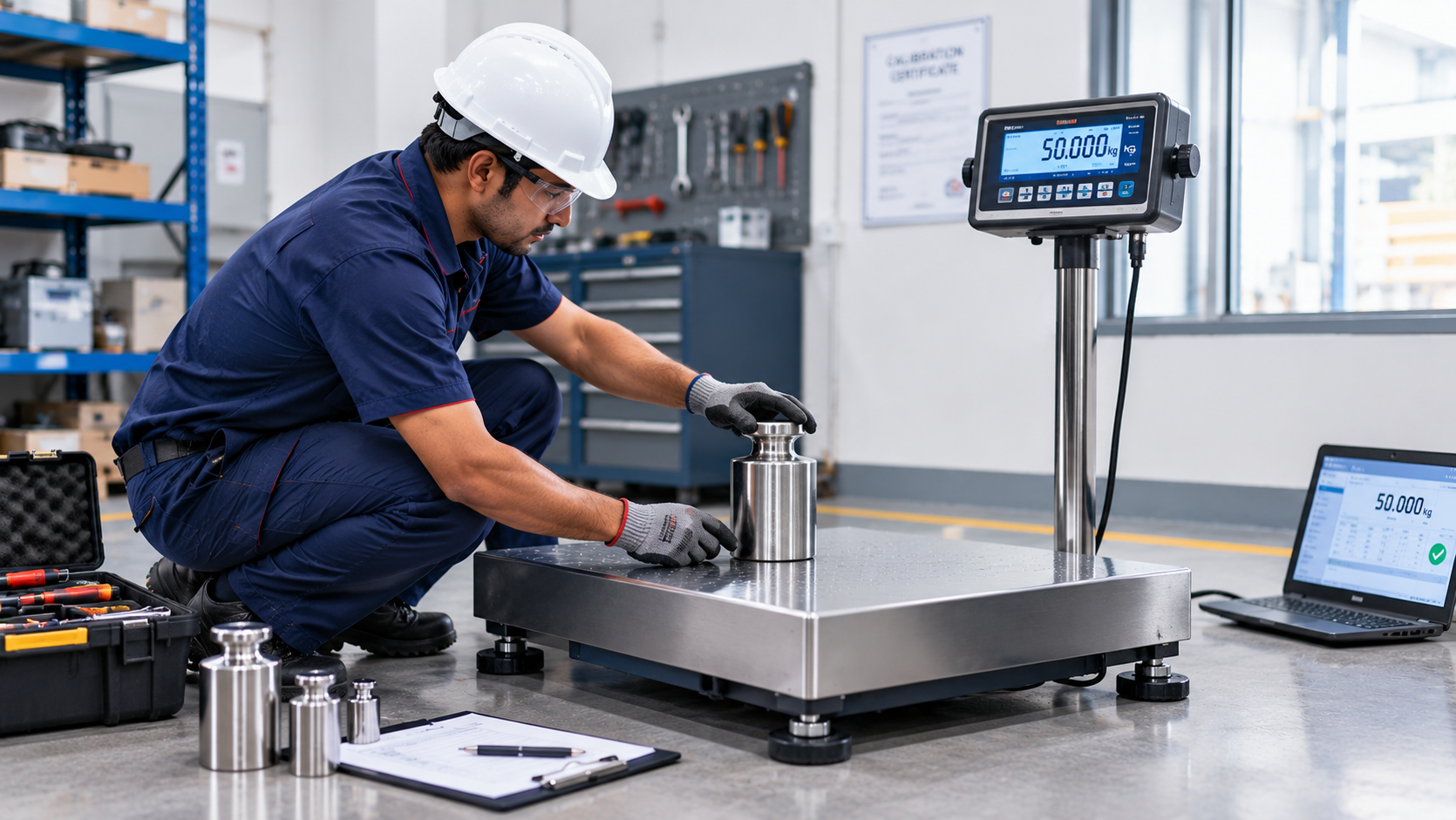 Weighing equipment inspection and maintenance